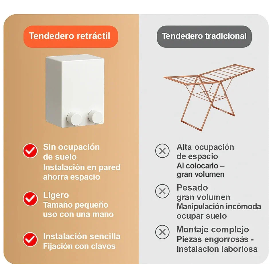 💪 ¡Súper Fuerte! Tendedero Extensible TENSORMAX / Soporta 20kg 🧺 ¡Cero Caídas!