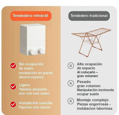 💪 ¡Súper Fuerte! Tendedero Extensible TENSORMAX / Soporta 20kg 🧺 ¡Cero Caídas!