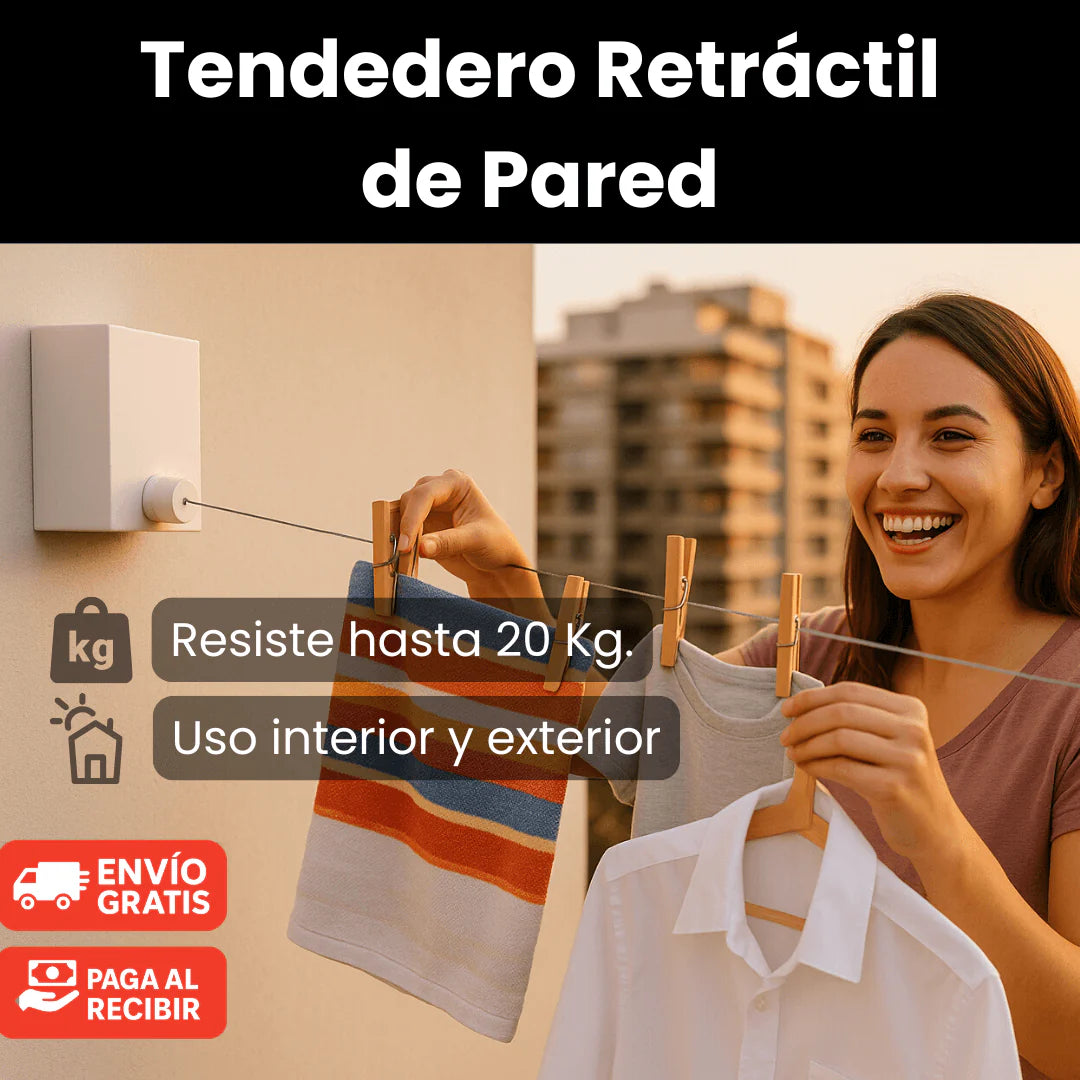 💪 ¡Súper Fuerte! Tendedero Extensible TENSORMAX / Soporta 20kg 🧺 ¡Cero Caídas!